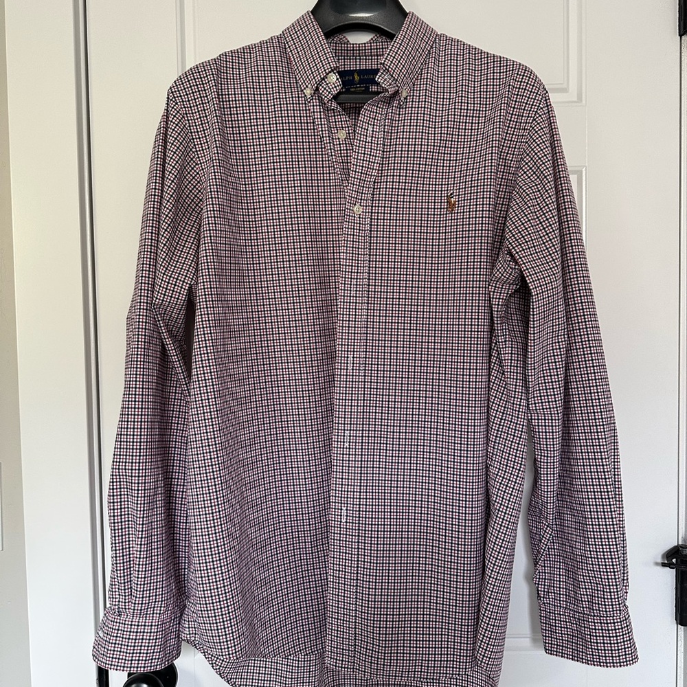 Ralph Lauren Men's Checkered Shirt - Blue and White